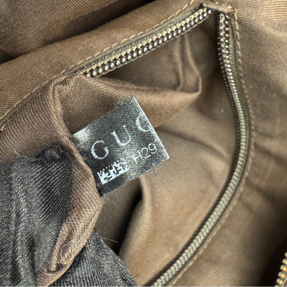 Gucci Half Moon Saddle Crossbody GG Canvas Hobo Bag with Green and Red Strap - Picture 12 of 16